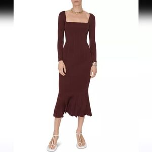 NWT Galvan London Atalanta Long Sleeve Dress Size L